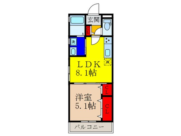 クリエオーレ若草町Ⅱの物件間取画像